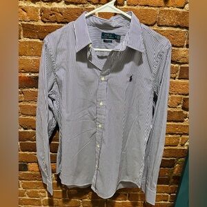Polo Ralph Lauren New with Tag Women’s Button Down Purple/White Blouse